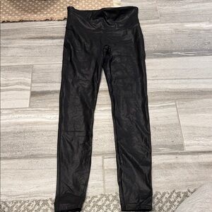SPANX Black faux leather Leggings